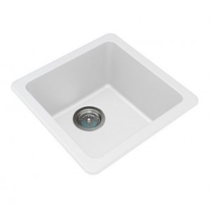 Aqu White Granite Quartz Stone Kitchen Sink Single Bowl
